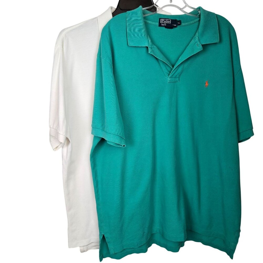 Mens XL Two‎ Piece Polo Set Bold Sky Blue + White Casual Golf Work Office Dad